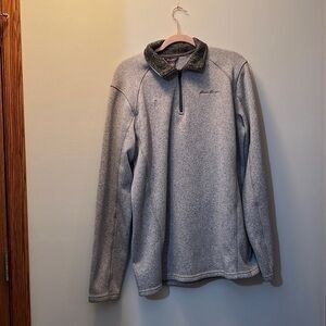 Size large men’s Eddie Bauer three-quarter zip up sweater